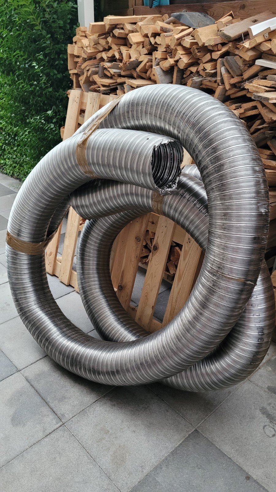 4.4m tubage flexible 180mm inox 316 double parois, Inox, 80 mm ou plus, Enlèvement, Évacuation