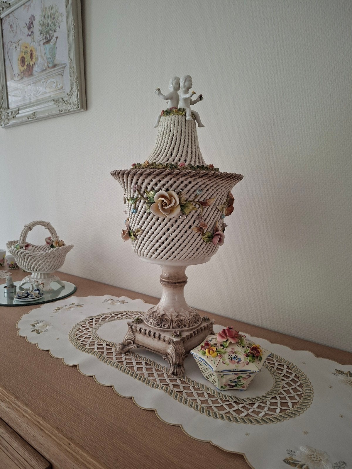 bassano/capodimonte-stijl Italiaans + limoge, Antiquités & Art, Antiquités | Vases, Enlèvement
