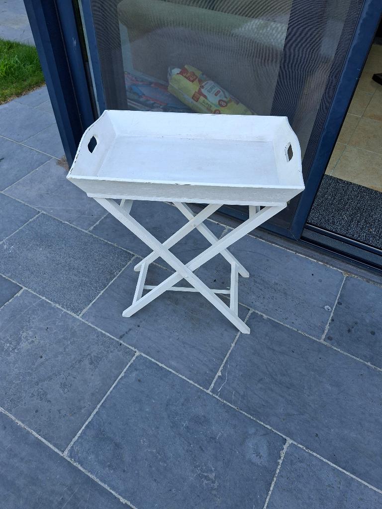 Wit tafeltje voor deco - GRATIS, Ophalen, Gebruikt, Rechthoekig