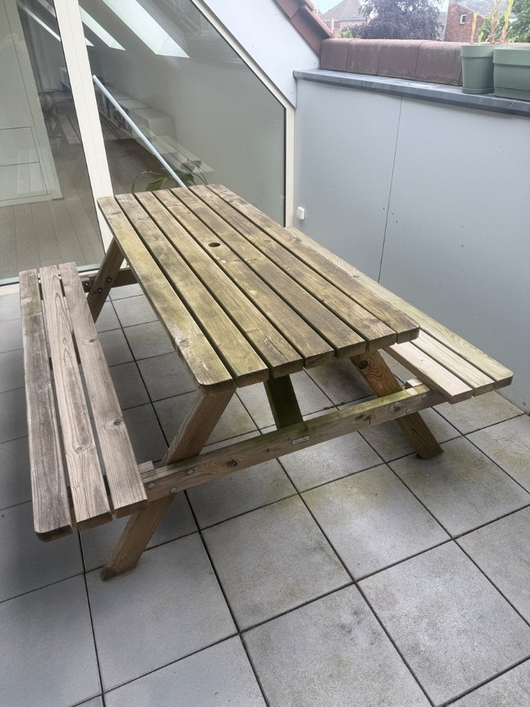 Tuinstel, teak en inklapbaar, Ophalen, Gebruikt, Rechthoekig, Teakhout