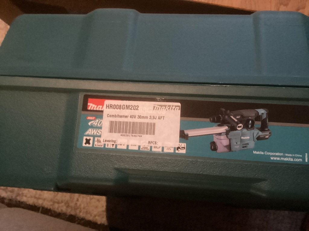 Nieuwe Makita HR008GM202 XGT 40 V Max Combihamer met, Ophalen, Nieuw, Boormachine