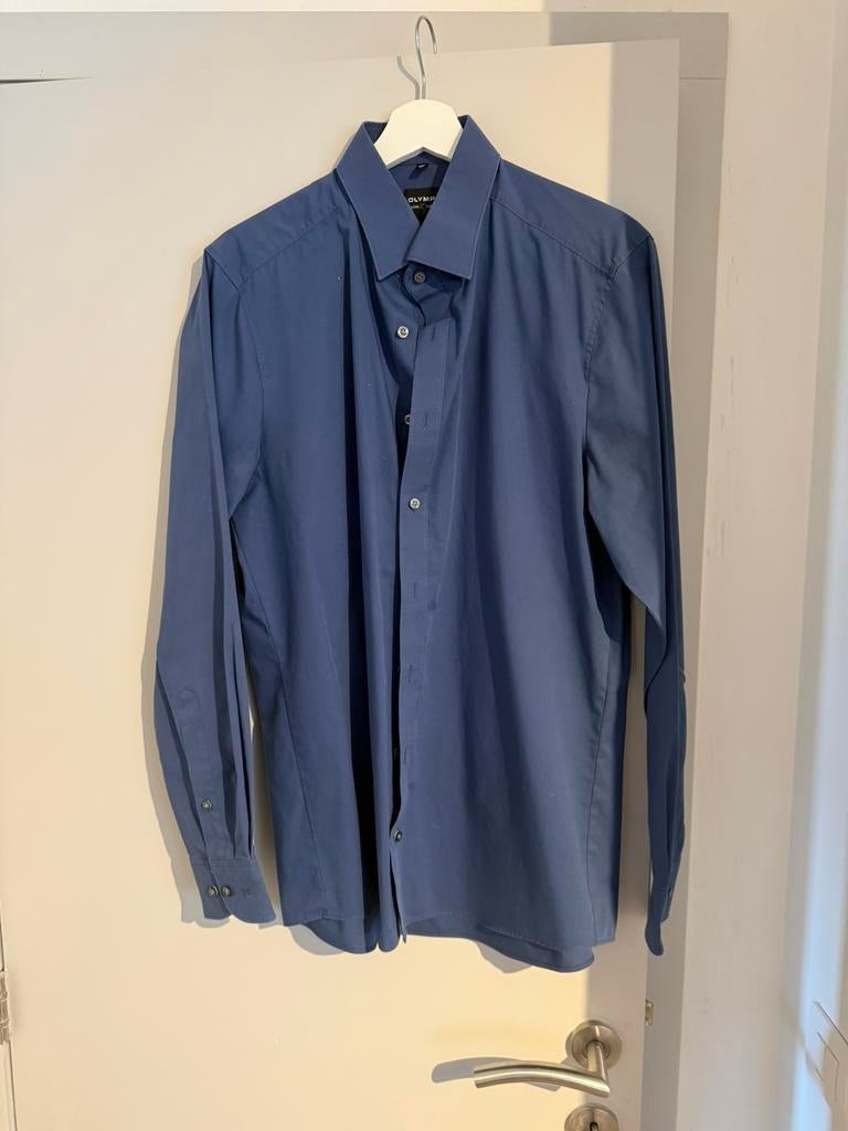 Blauw hemd Olymp 42, Kleding | Heren, Ophalen of Verzenden, Zo goed als nieuw, Blauw