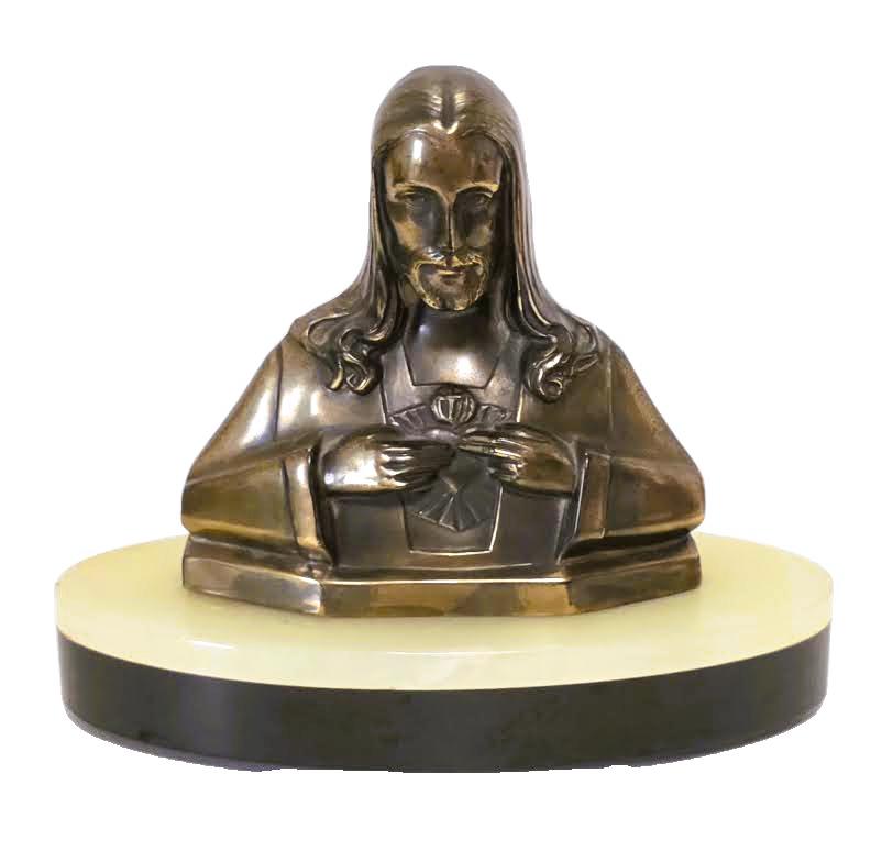 Jezus beeld op Onyx sokkel., Antiek en Kunst, Ophalen of Verzenden