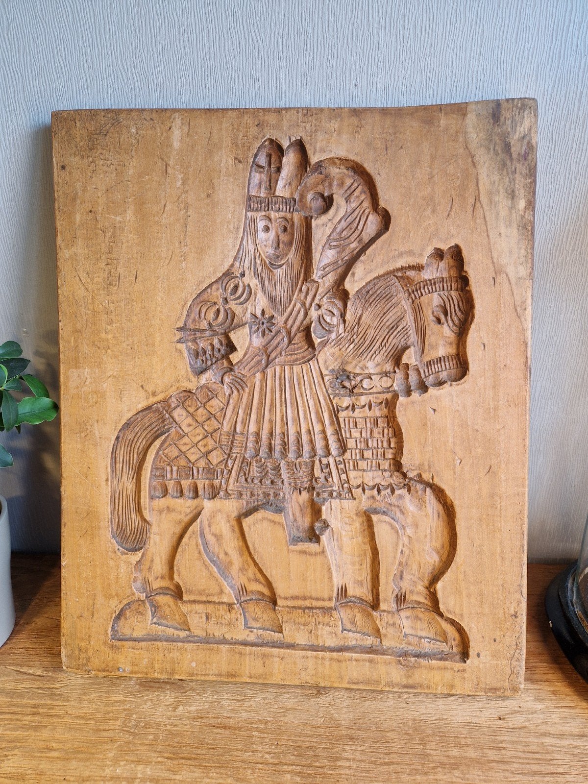 antieke speculaasplank sint te paard, Ophalen of Verzenden