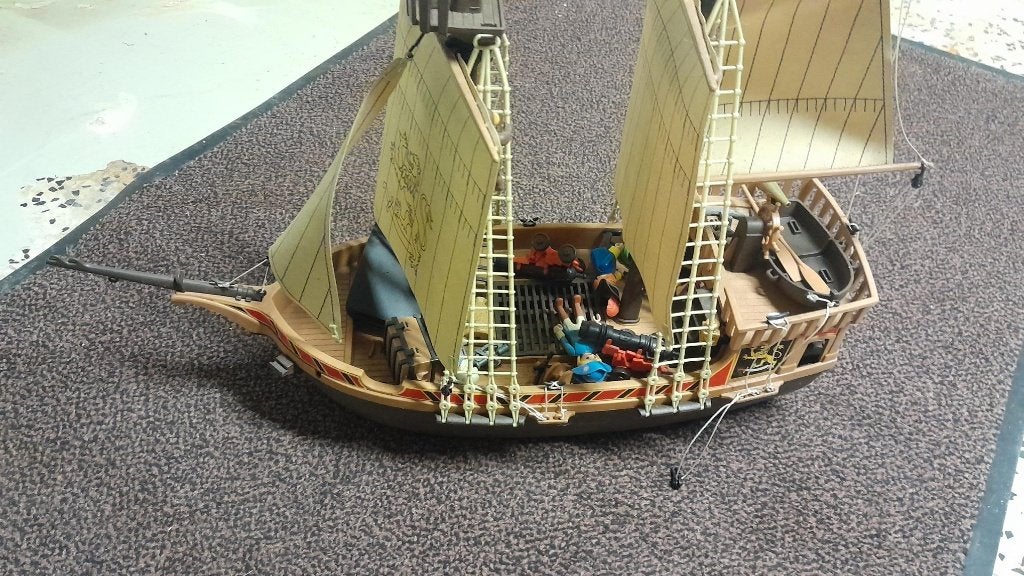 playmobil piratenboot, Ophalen