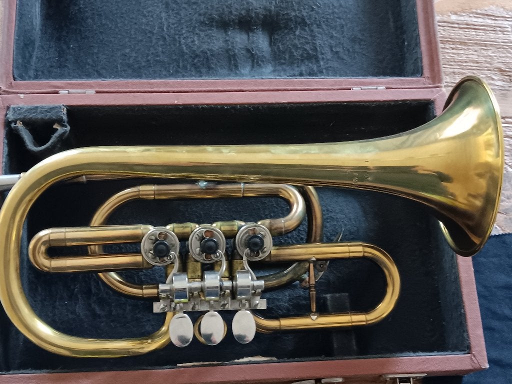 Cornet uit de Sovjet periode, Muziek en Instrumenten, Ophalen, Gebruikt, Overige typen, Met koffer