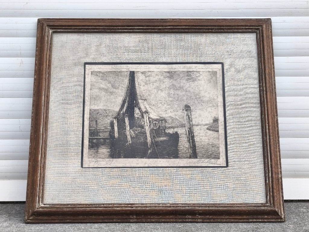 Gravure cadzand signe Henri budt, Antiquités & Art, Enlèvement, Gravure