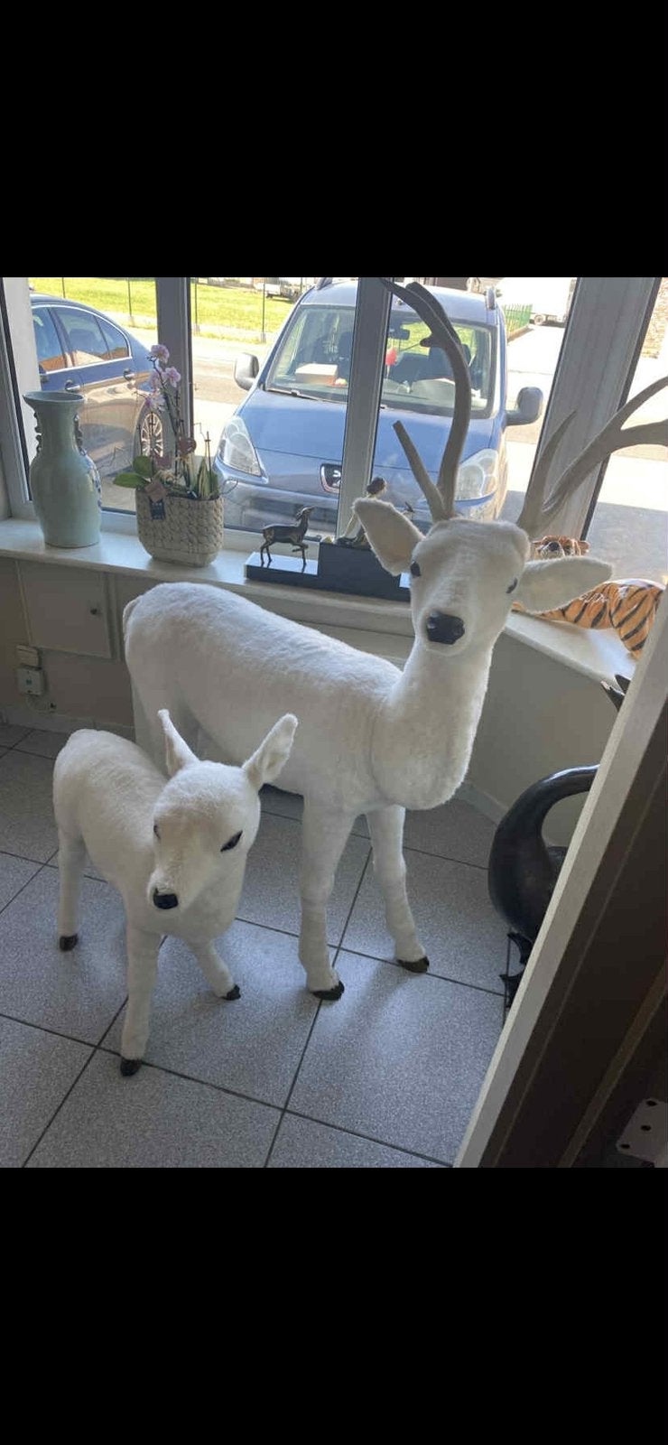 Twee mooie decoratie herten, Ophalen