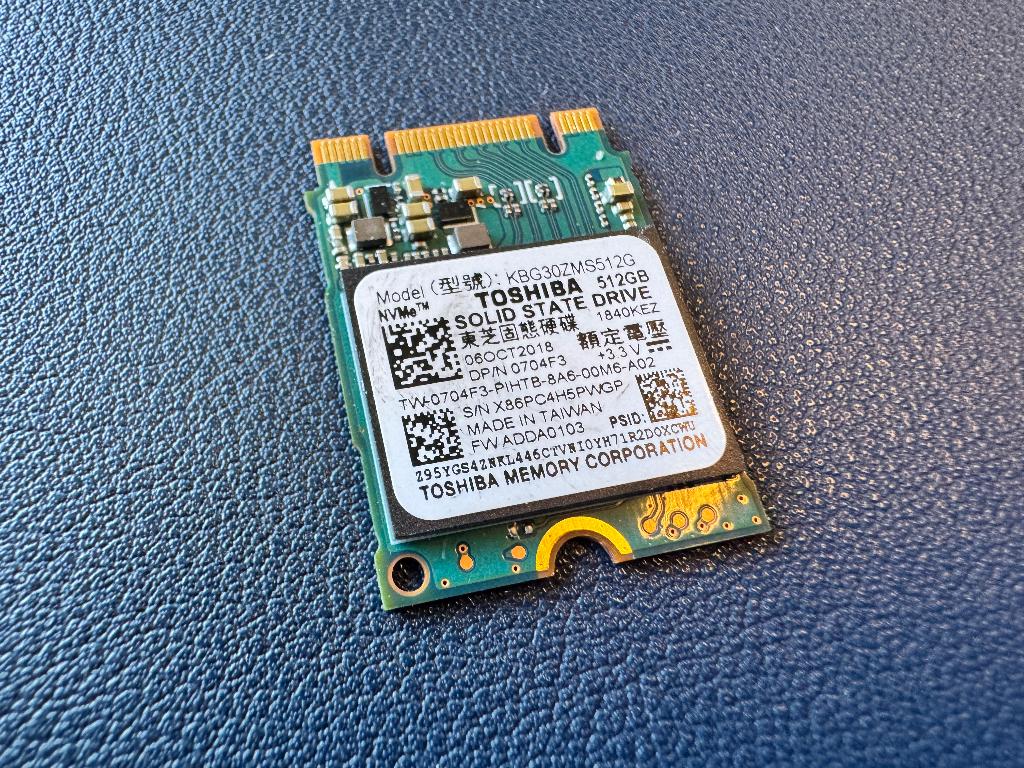 Toshiba 512GB NVMe SSD, Toshiba, Enlèvement ou Envoi, 512GB, SSD
