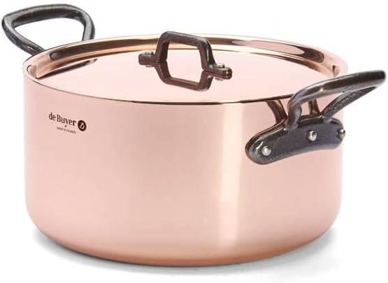 De Buyer 6466.24 braadpan met deksel 24 cm, Huis en Inrichting, Ophalen, Gietijzer