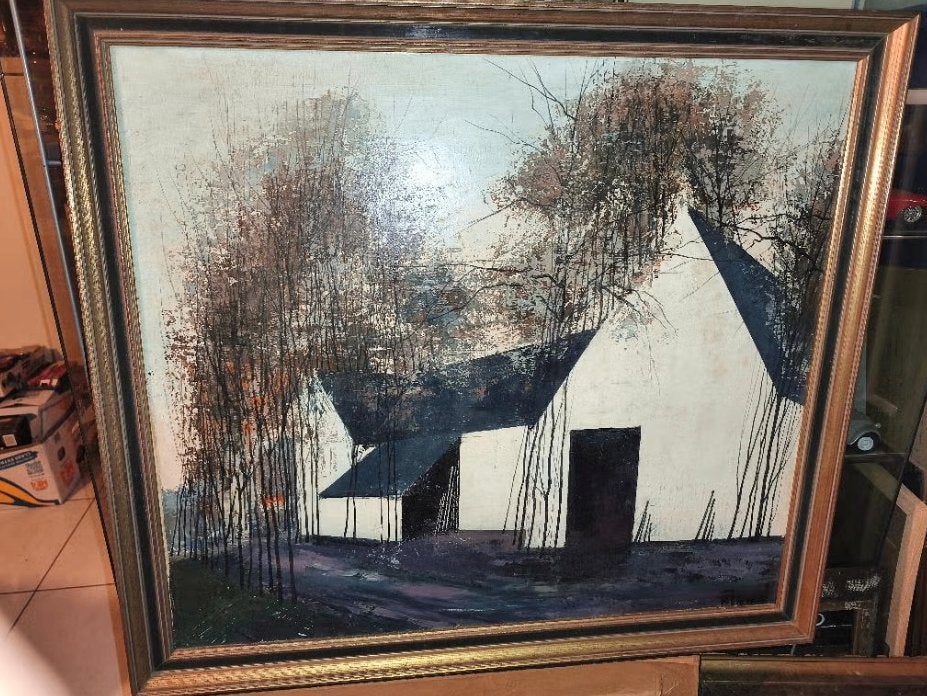 Huile sur toile signe Willy frissen, Antiquités & Art, Art | Peinture | Classique, Enlèvement ou Envoi, Toile