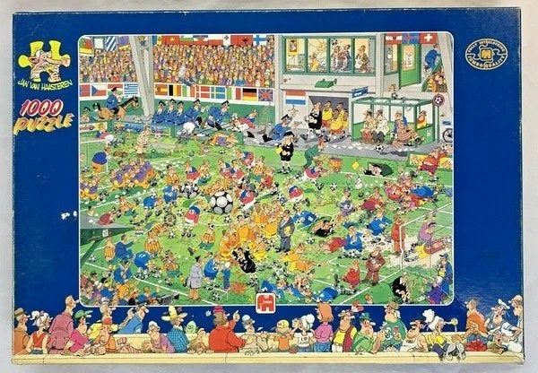 Jan van Haasteren Voetbalkampioenschappen 1000 st. puzzel, Hobby en Vrije tijd, Verzenden, 500 t/m 1500 stukjes, Zo goed als nieuw