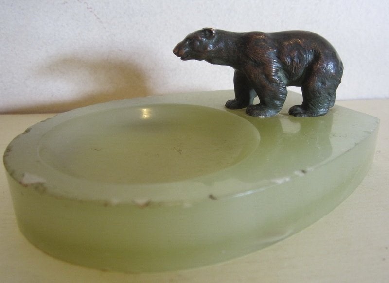 Ours polaire bronze viennois antique,  Wiener en bronze, Mammifère, Statue, Moins de 20 cm, Brons