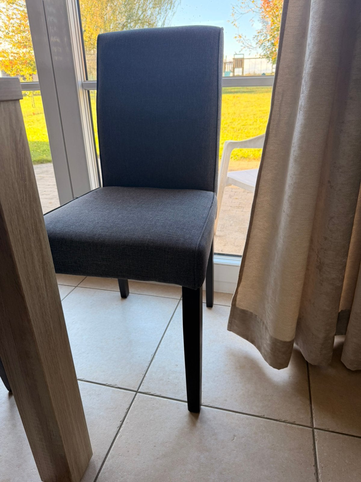 6 chaises en tissus, Maison & Meubles, Enlèvement, Utilisé, Gris, Cinq, Six Chaises ou plus