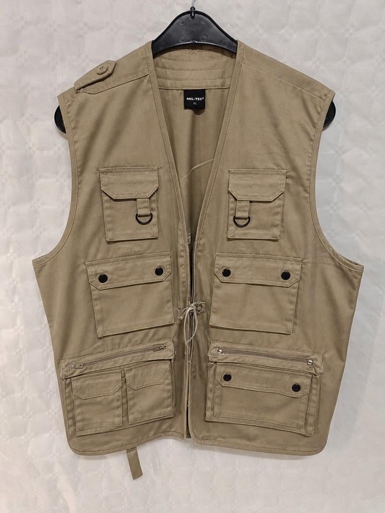 MIL-TEC beige tactisch vest met meerdere zakken zomermodel, Ophalen of Verzenden, Zwart