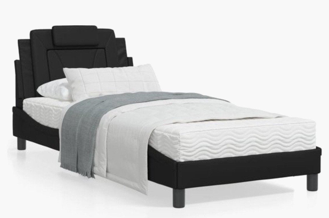 Nieuw bed met matras, Huis en Inrichting, Ophalen, Overige materialen, Eenpersoons, Zwart