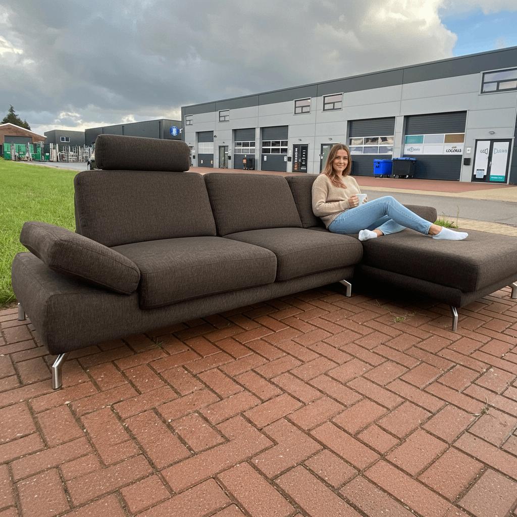 Henders & Hazel Donkerbruine  Hoekzetel- Gratis levering BE, 150 tot 200 cm, Hoekbank, 75 tot 100 cm, Ophalen of Verzenden