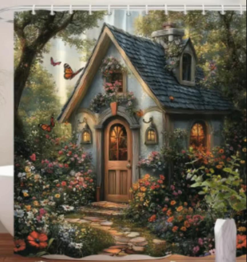 Rideau de douche Magic House avec fleurs (180x200 cm), Enlèvement ou Envoi, Neuf