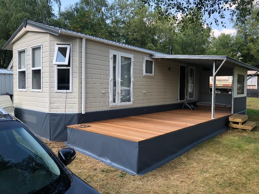 Stacaravan (Nordik)in Odrimont: 10m x 3,70m met terrasdeuren, Caravanes & Camping, Caravanes résidentielles, Jusqu'à 4