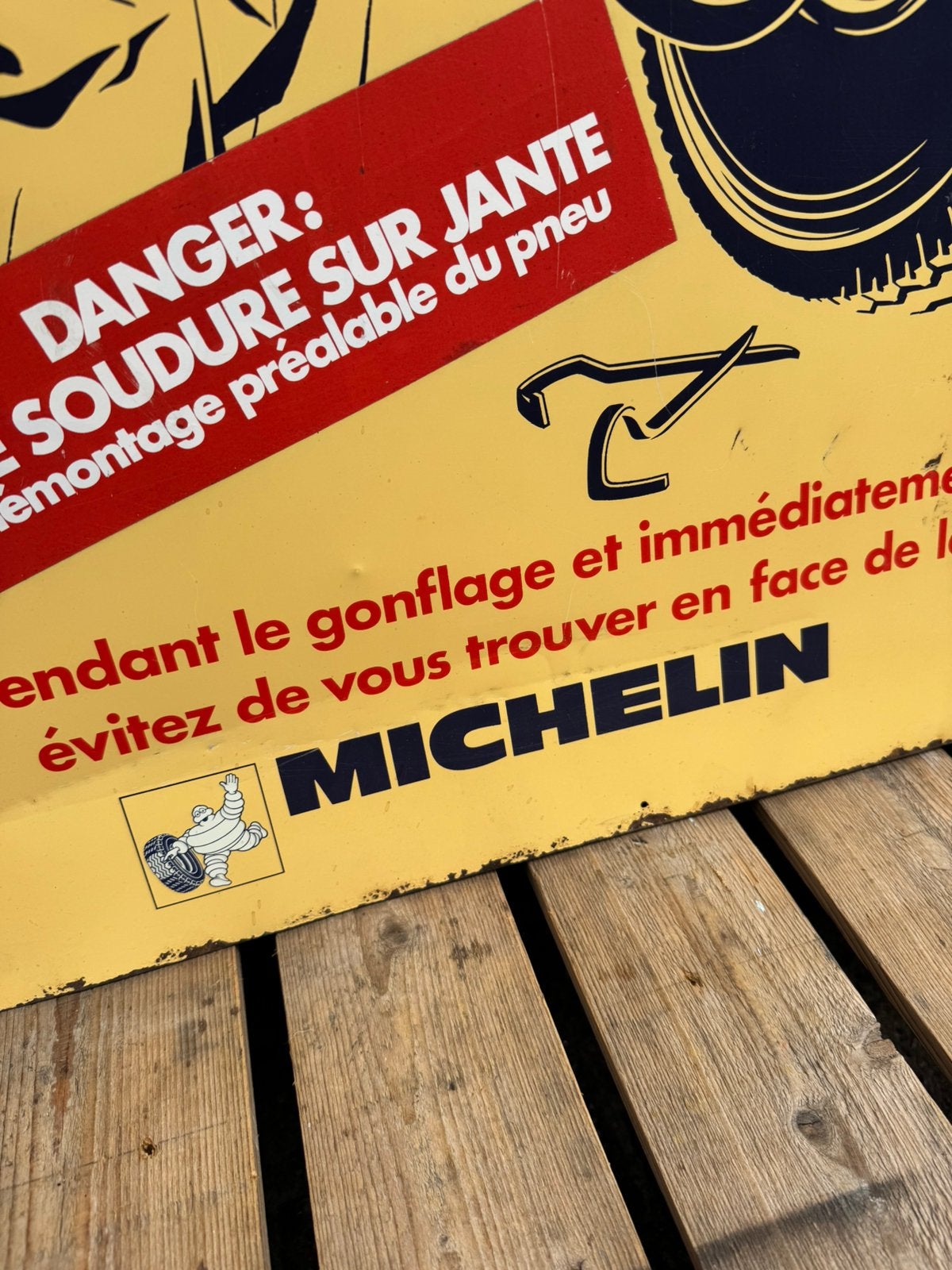 Vintage MICHELIN banden reclamebord, Ophalen of Verzenden, Gebruikt, Reclamebord