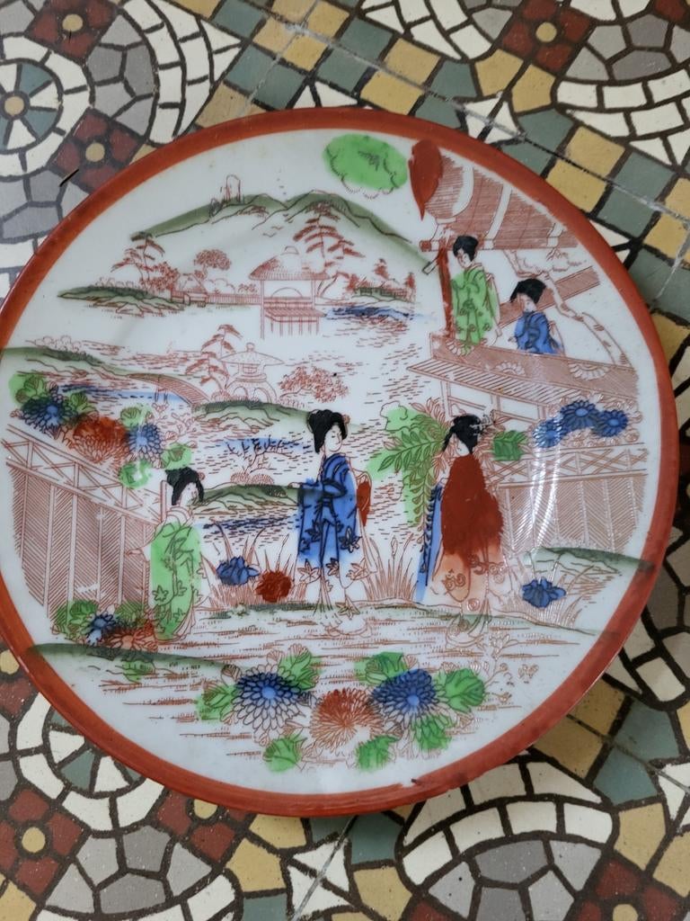 Kutani Japans porselein bord 6 st, Ophalen
