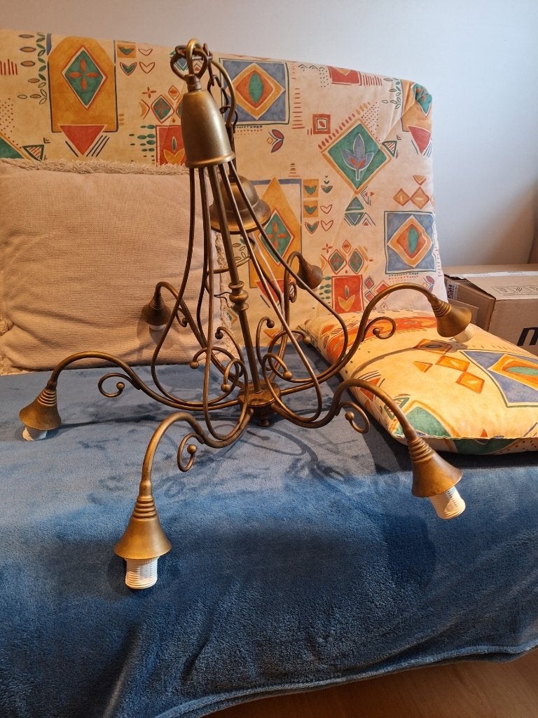 Lustre pour salle à manger, Ophalen, Zo goed als nieuw, Glas, Ancien