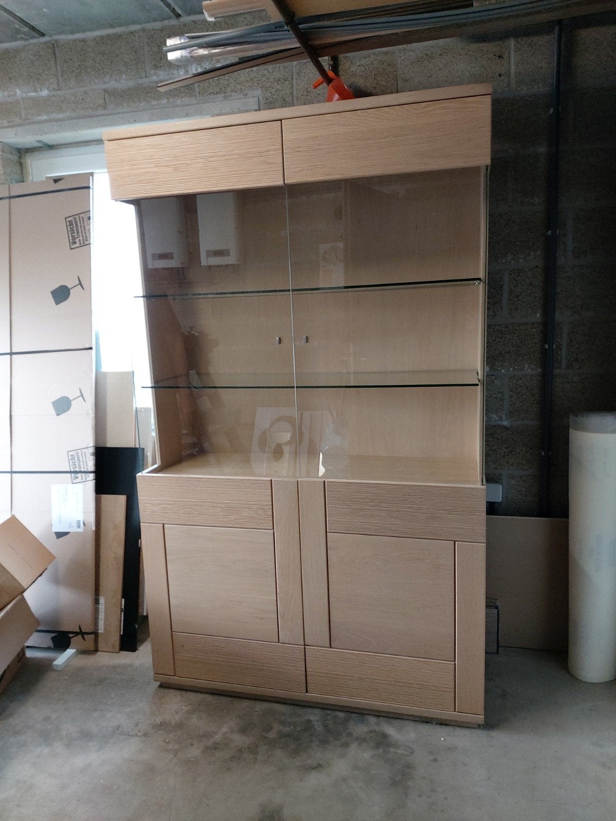Meuble vitrine, Huis en Inrichting, Kasten | Vitrinekasten, Ophalen, Gebruikt, 100 tot 150 cm, 200 cm of meer