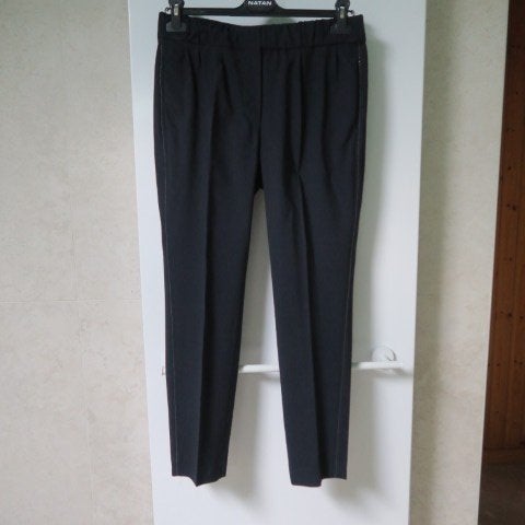 Broek donkerblauw elast. Brunello Cucinelli mt 38 (it 42), Maat 38/40 (M), Nieuw, Ophalen of Verzenden, Lang