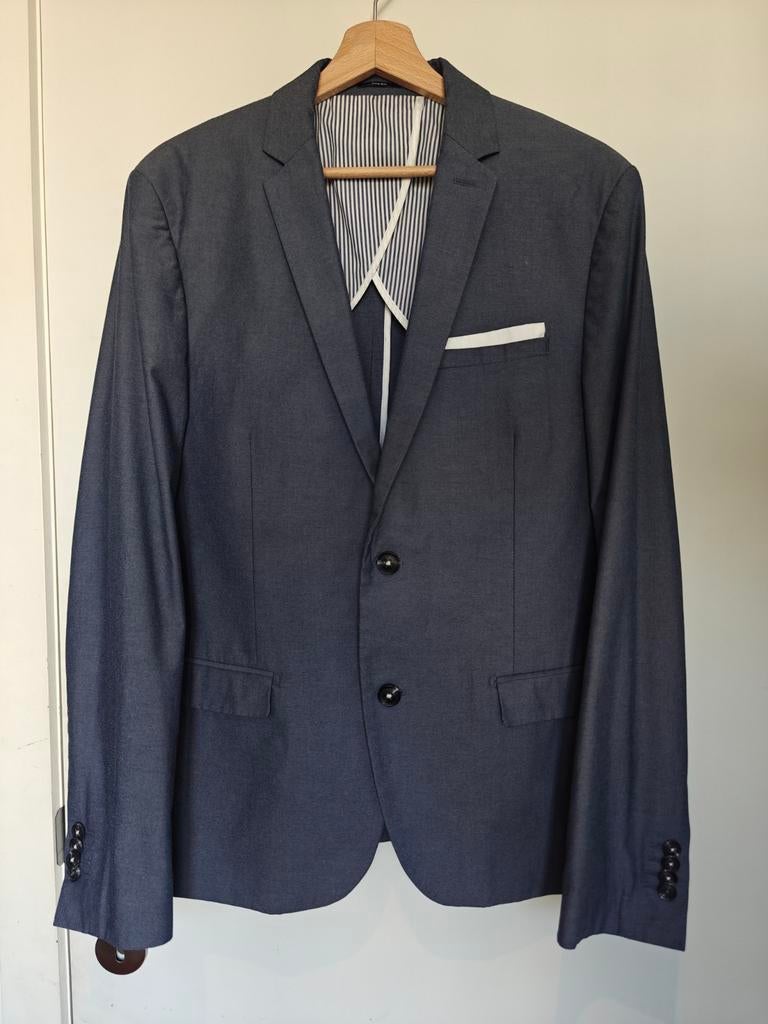 Grijs Jules kostuum met lichte blauwe tint, Jules, Maat 48/50 (M), Ophalen of Verzenden, Zo goed als nieuw
