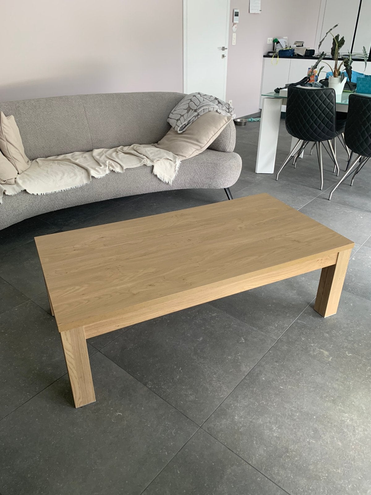 Moderne salontafel eikenlook – 135 x 70 cm, Huis en Inrichting, Tafels | Salontafels, Ophalen, Zo goed als nieuw