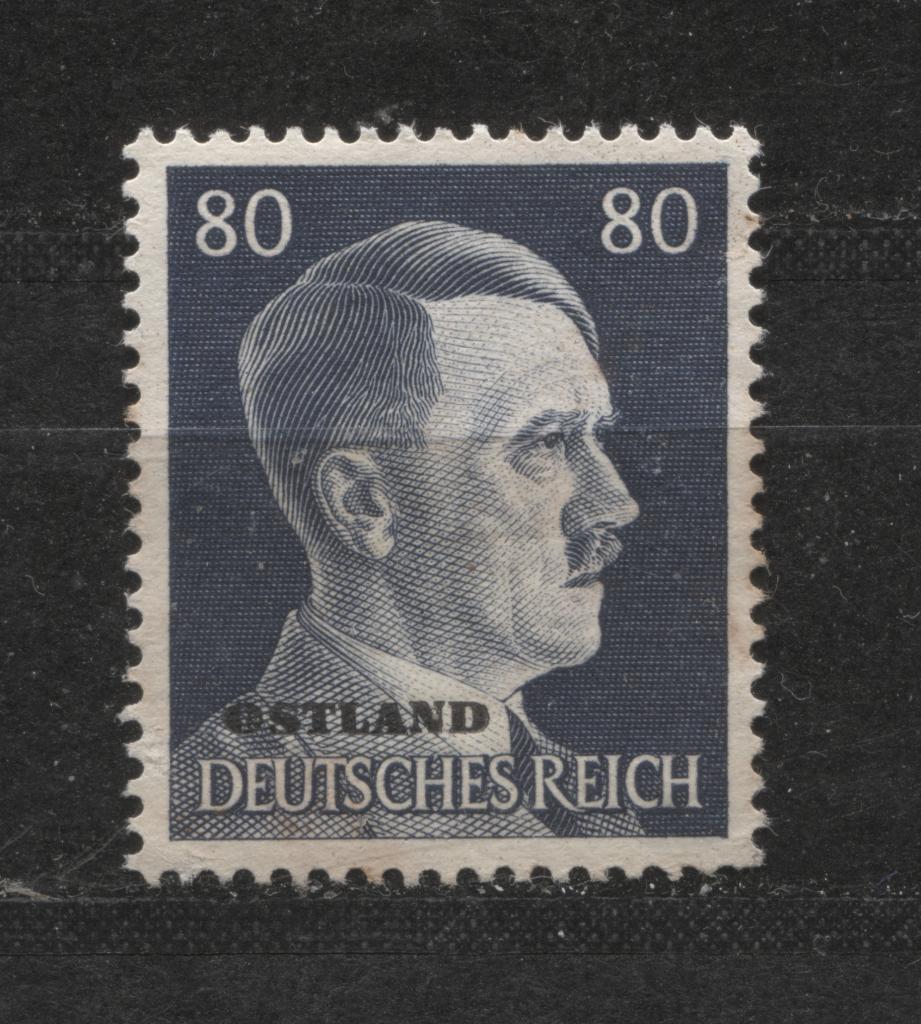Duitse Adolf H ongebruikte postzegel (010): opdruk Ostland, Verzenden, Landmacht, Foto of Poster