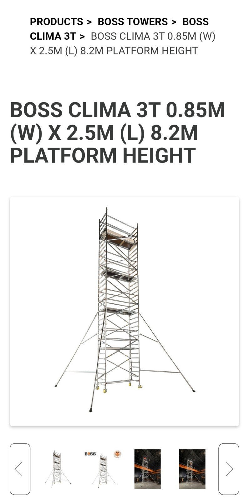 Aluminium rolsteiger, werkhoogte 10,20 m, Doe-het-zelf en Bouw, Ophalen, Gebruikt, 5 meter of hoger