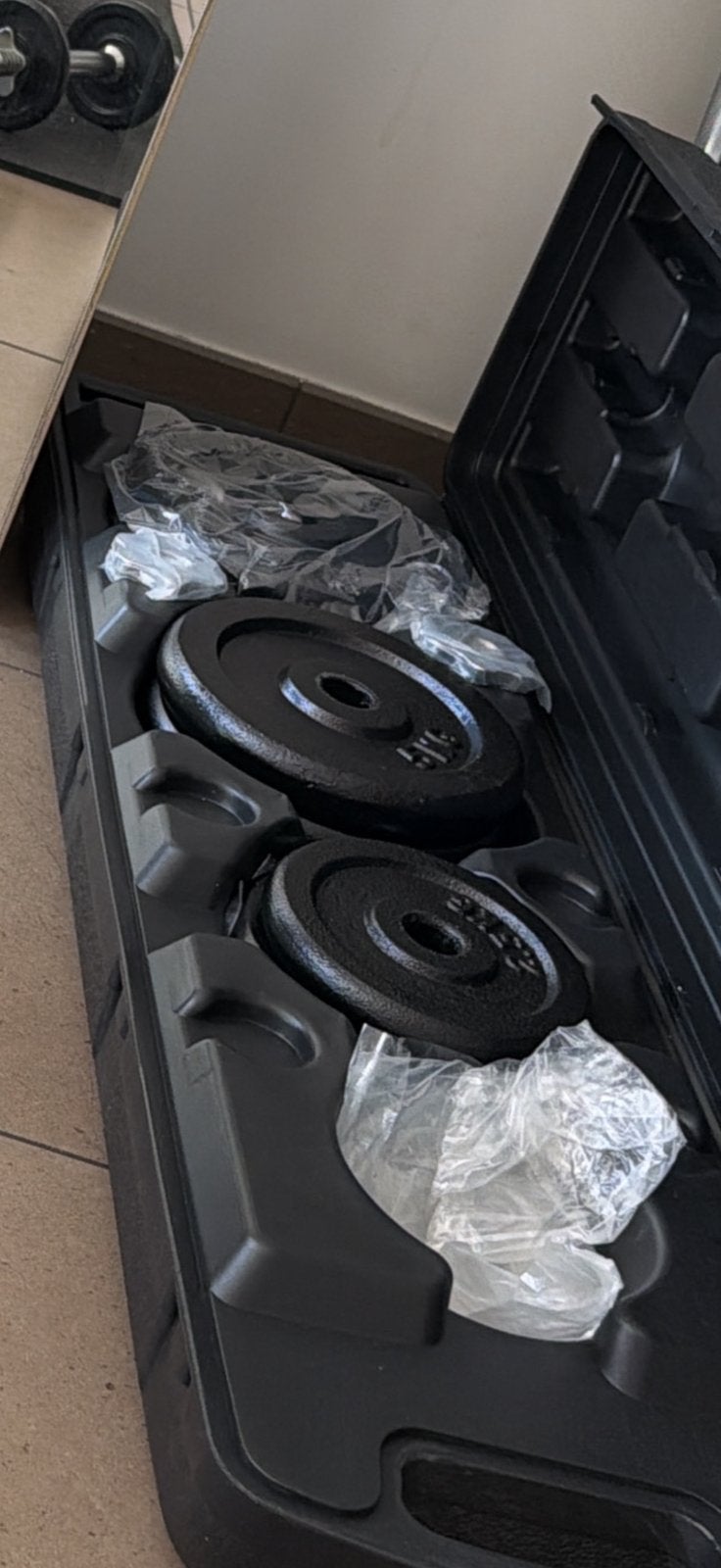 50kg Gietijzeren Halter- en Halterstangset met Koffer, Sport en Fitness, Ophalen, Nieuw