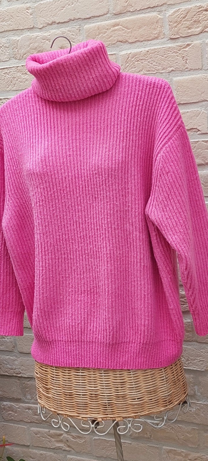 rolkraagtrui 57cm van oksel tot oksel vintage dressing, Taille 46/48 (XL) ou plus grande, Rose, Comme neuf, Vintage Dressing