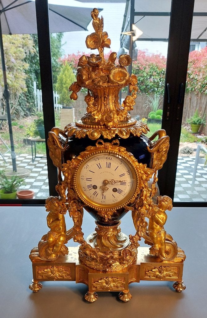 Horloge d’époque Napoléon III–Bronze et porcelaine de Sèvres, Antiquités & Art, Enlèvement
