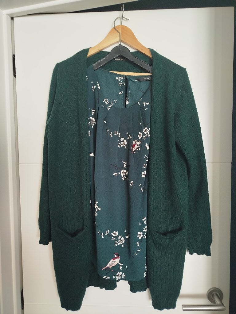 gilet vert et chemisier assorti, Taille 38/40 (M), Only, Enlèvement ou Envoi, Comme neuf