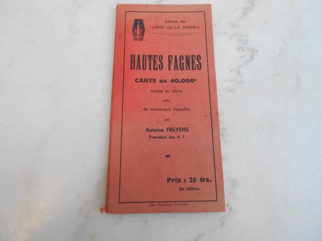 rare ancienne carte des Hautes Fagnes avec lieux dits  1948, Livres, Enlèvement ou Envoi, Utilisé
