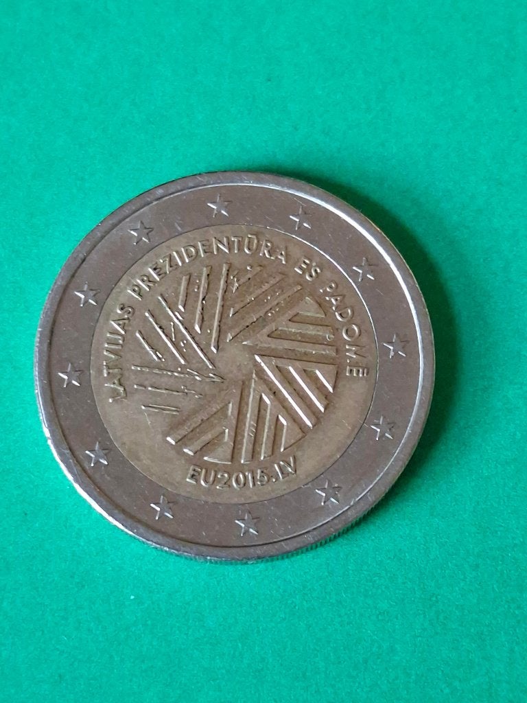 2015 Lettonie 2 euros Président du Conseil européen, Envoi, Autres pays, 2 euros, Monnaie en vrac