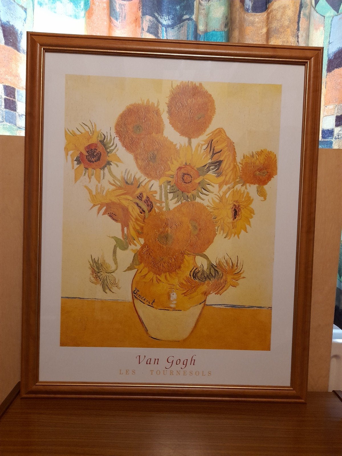 Belle Affiche encadrée "les tournesols" Van gogh(63x78), Comme neuf, 50 à 75 cm, 75 – 100, Enlèvement