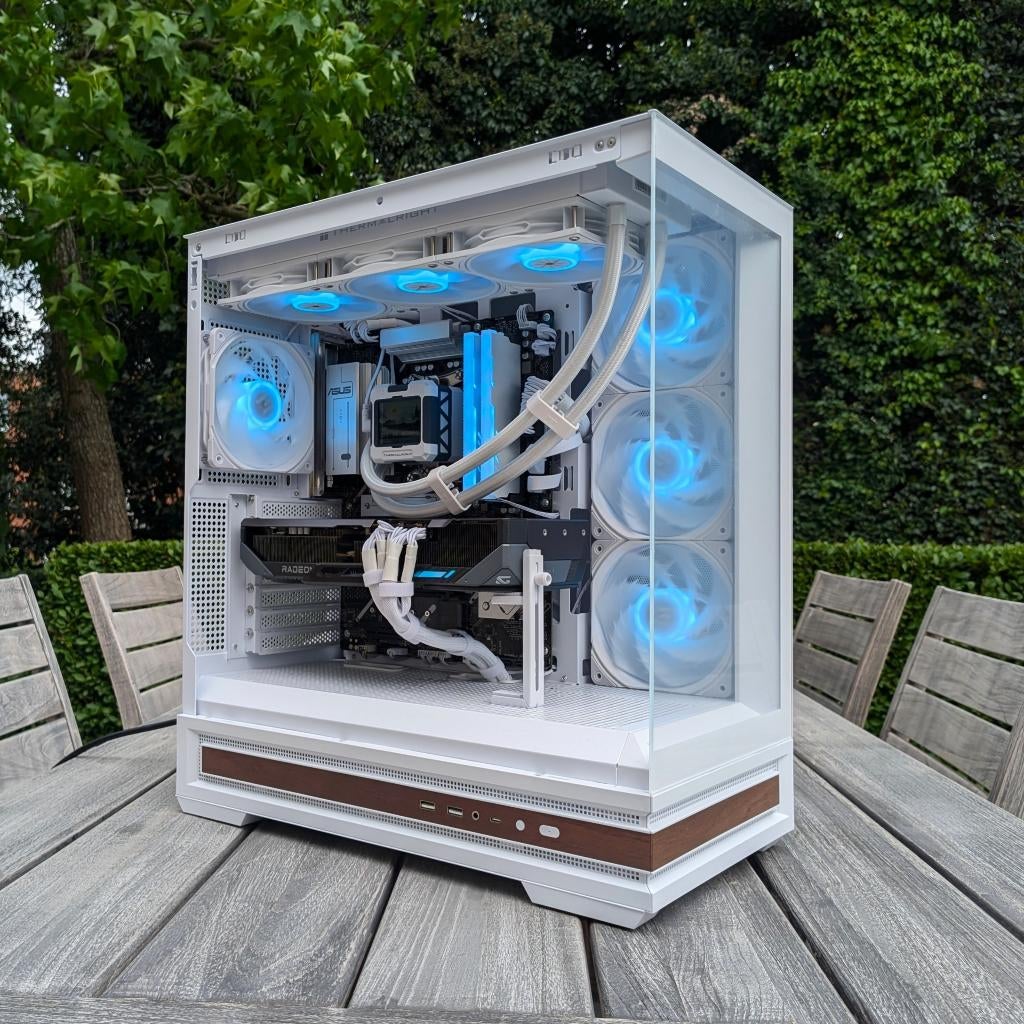 Witte Gaming PC | RX 9070 XT | Ryzen 7 7800X3D | 32GB DDR5, 32 GB, Virtual Reality, Nieuw, Ophalen of Verzenden