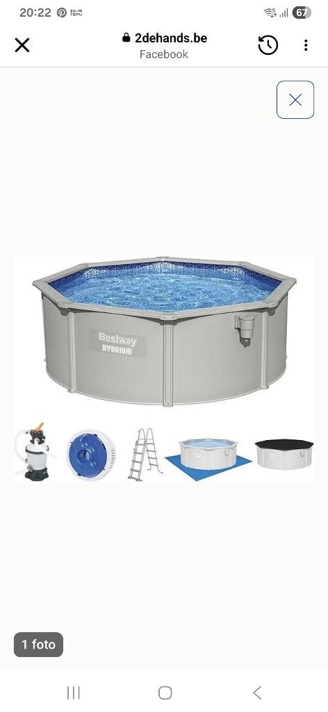 Zwembad Hydrium 360 rond met nieuwe liner, Tuin en Terras, Ophalen, Gebruikt, Ladder