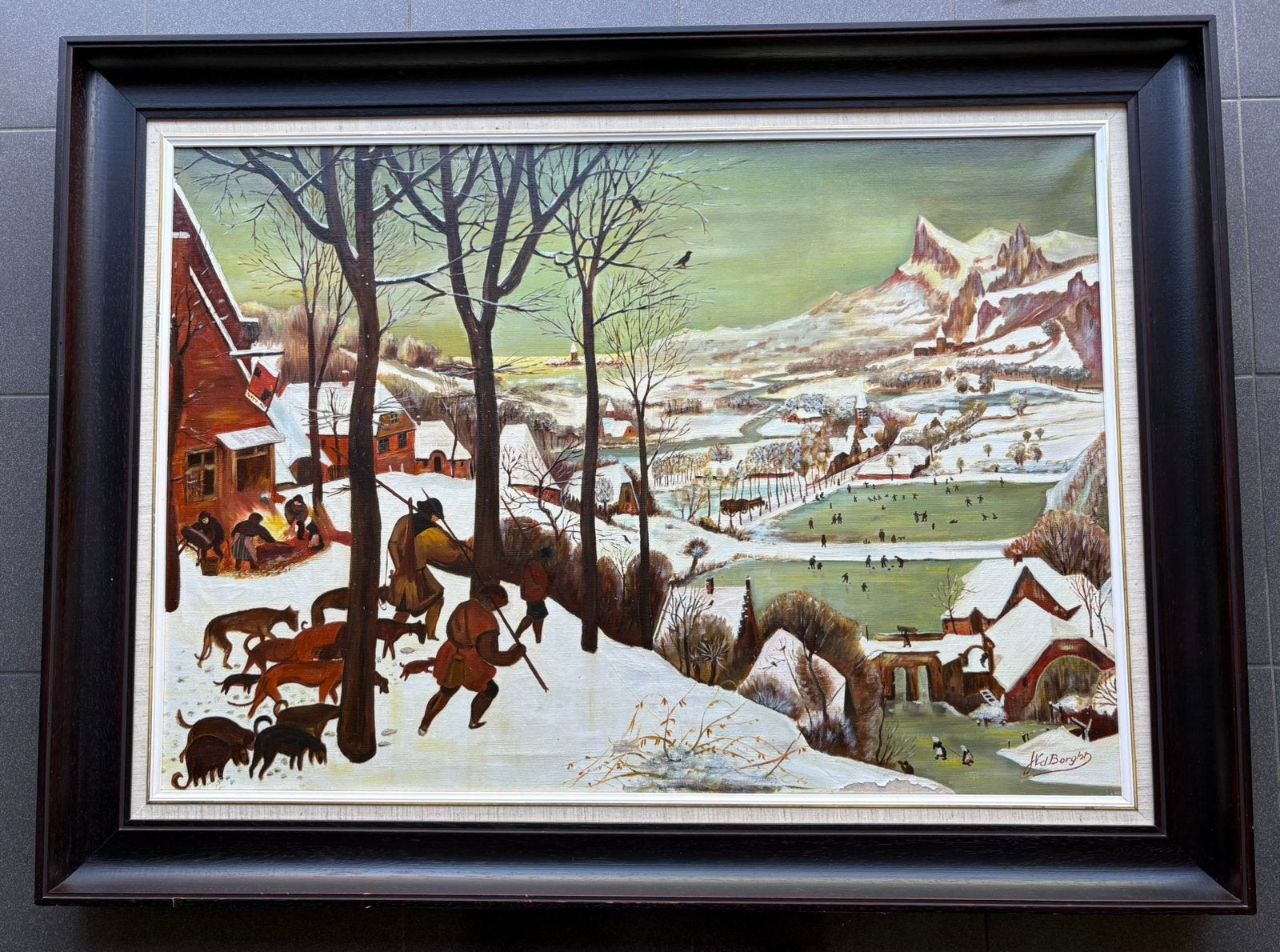 Mooie grote schilderij, Ophalen