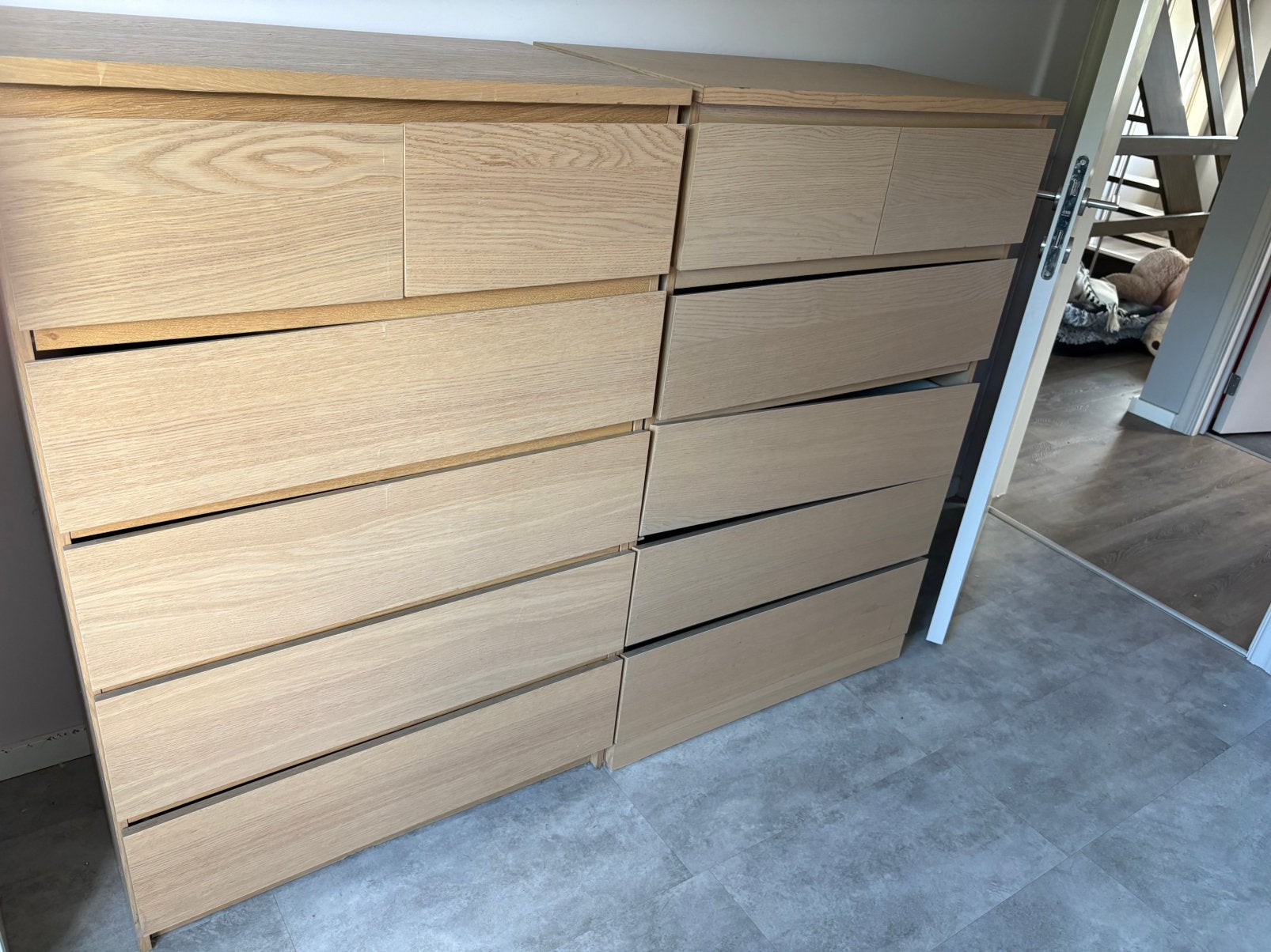 A vendre, 2 pieces Ikea commode avec 7 tiroirs, Maison & Meubles, 25 à 50 cm, Ikeas, Chêne, 5 tiroirs ou plus