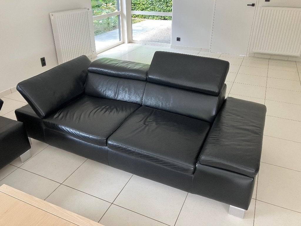Lederen salon (hoeksalon en 3-zit), Maison & Meubles, Canapés | Salons, Enlèvement, Utilisé, Cuir, Modern