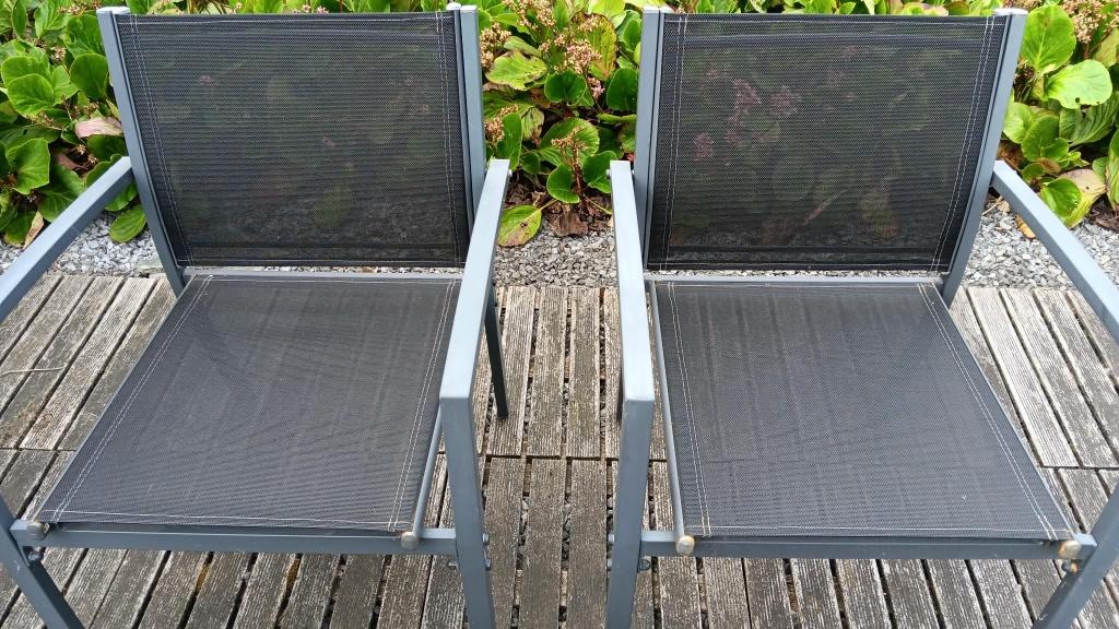2 Tuinstoelen Textileen, Tuin en Terras, Tuinstoelen, Ophalen, Gebruikt, Textileen