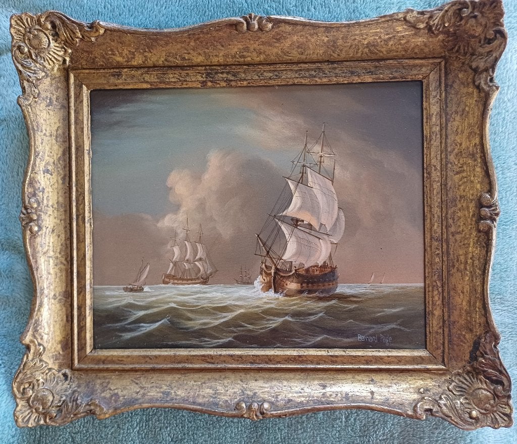 Schilderij  olieverf, Bernard Page, Antiek en Kunst, Kunst | Schilderijen | Klassiek, Ophalen, Ingelijst, Olieverf, Paneel