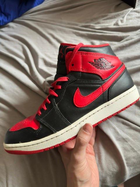 Air Jordan 1 Mid 'Bred Toe, Enlèvement ou Envoi
