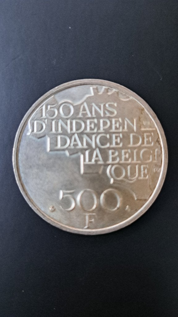 Herdenkingsmunt 500 BF, Ophalen, Zilver, Losse munt, Zilver