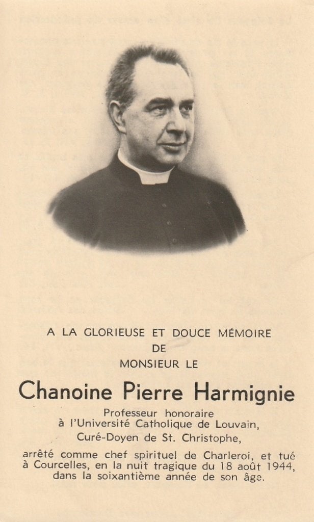 Oorlogsslachtoffer 1940-45 Pierre Harmignie zie tekst, Verzamelen, Bidprentjes en Rouwkaarten, Verzenden