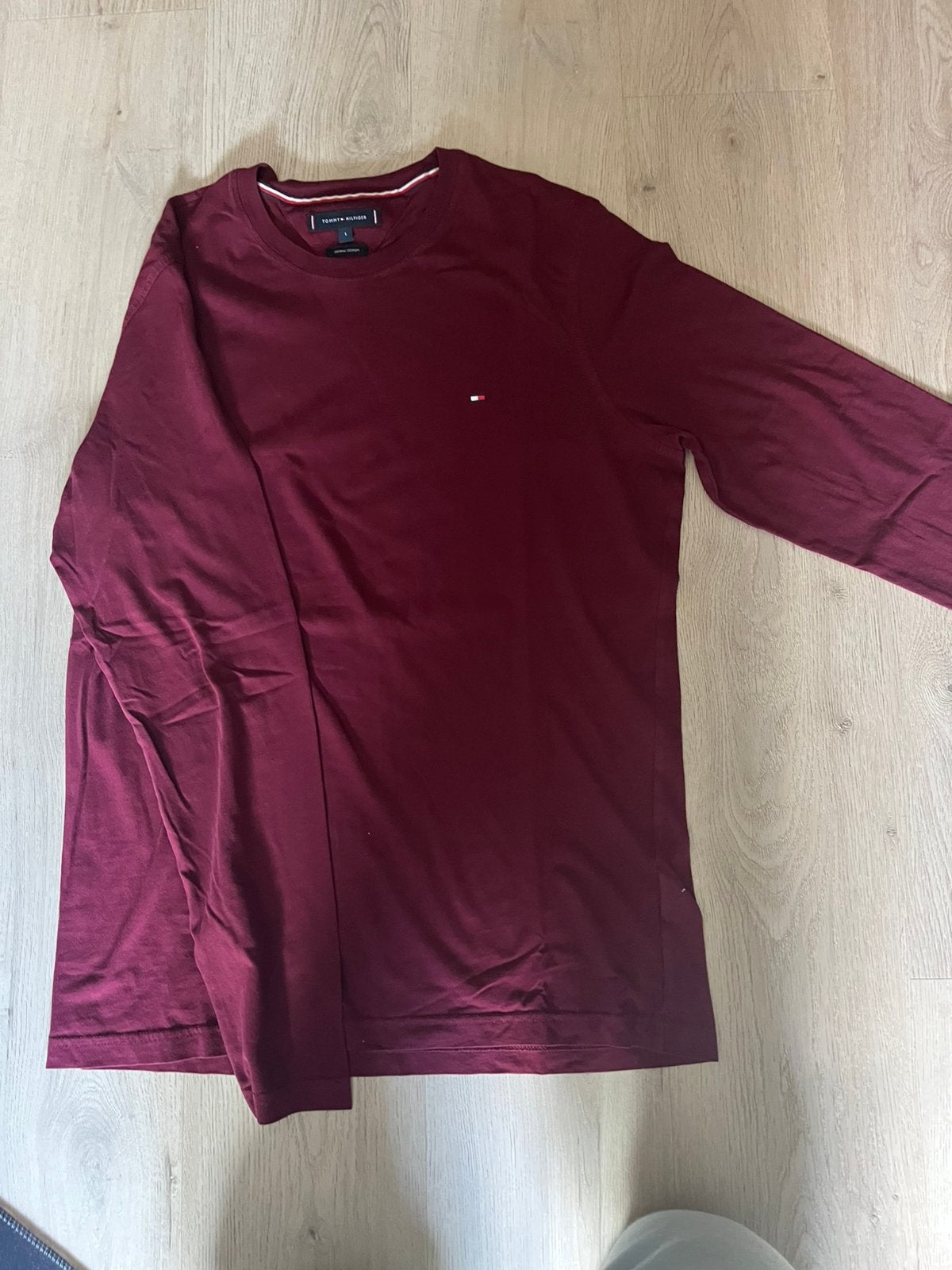 T-shirt lange mouwen Tommy Hilfiger Organic Cotton L, Ophalen, Zo goed als nieuw, Maat 42/44 (L)